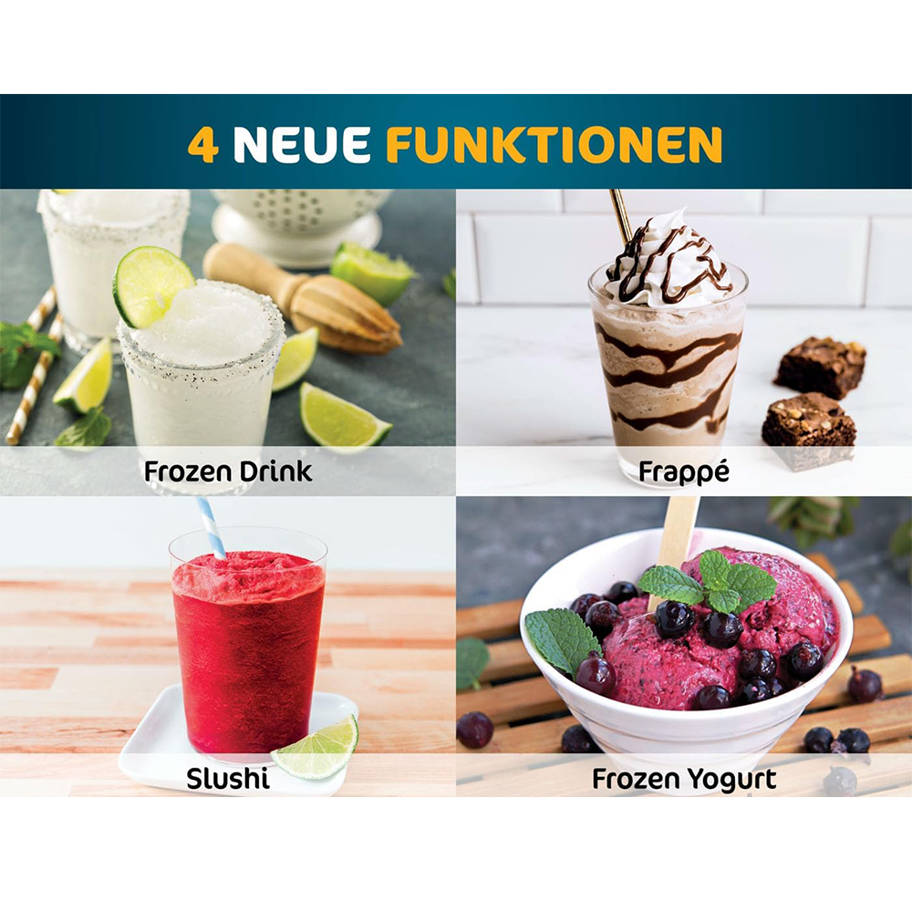 10in1 Creami Deluxe Eismaschine Glacé Maker inkl. Eisbecher   Rezeptbuch (NC502EU) - Silber / Schwarz