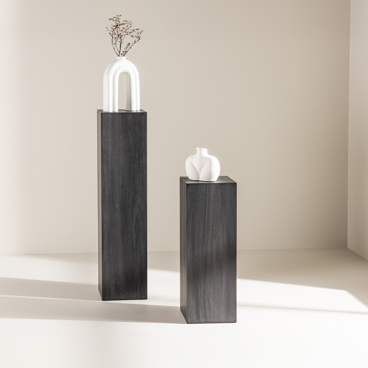Decoratieve zuil Rana Zwart - 65 x 23 cm