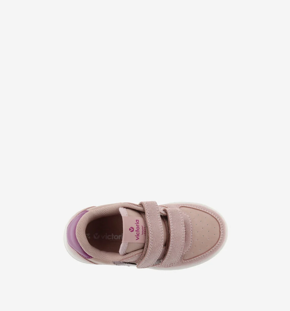 TIEMPO EFFET CUIR & CUIR FENDU Baskets blanches pour garçons et filles NUDE