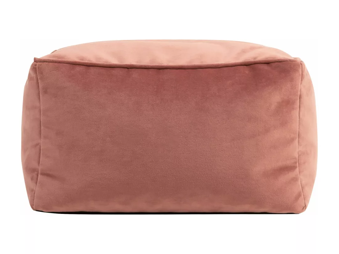 Pouf repose-pieds carré velours rose - AMARA