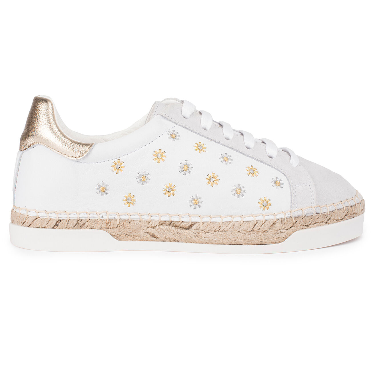 Canal Saint Martin Baskets espadrilles en Cuir Lancry Bella blanches
