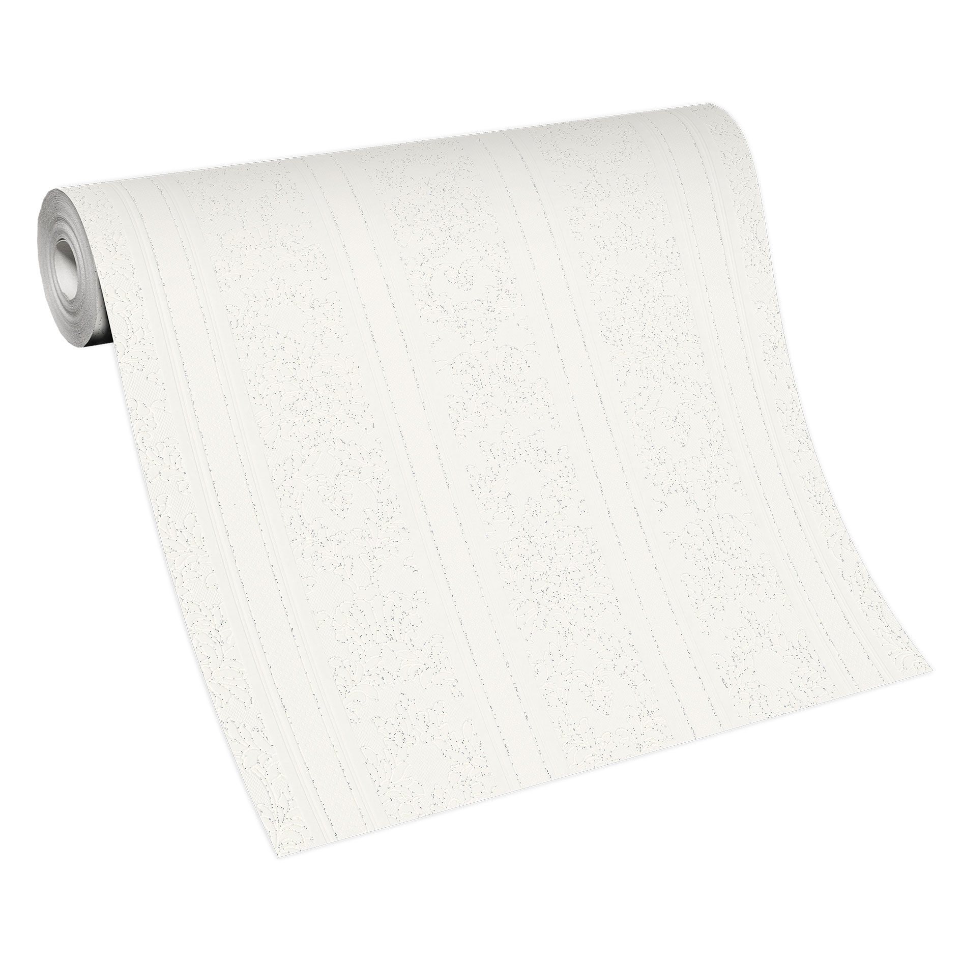 Papiertapete - weiß - Ornamente - 10 Meter