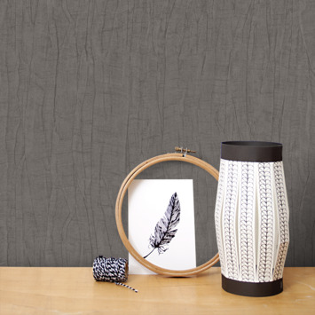Vliesbehang Marquise Uni rookkwarts (111304)