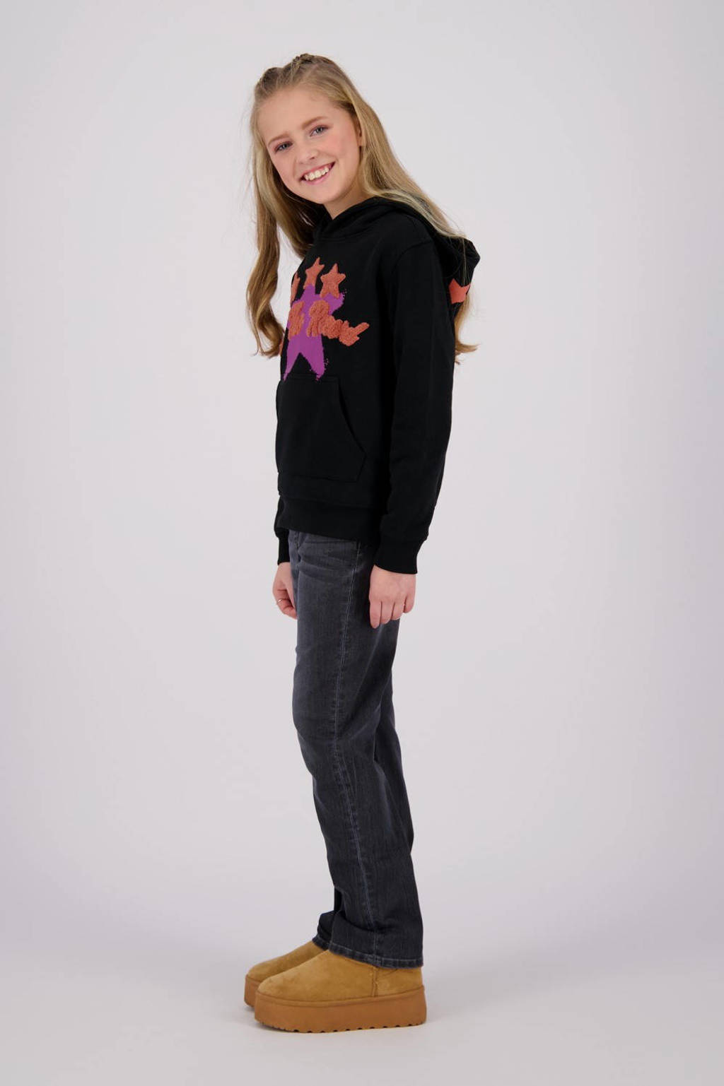 Vingino high waist straight leg jeans Catie washed black