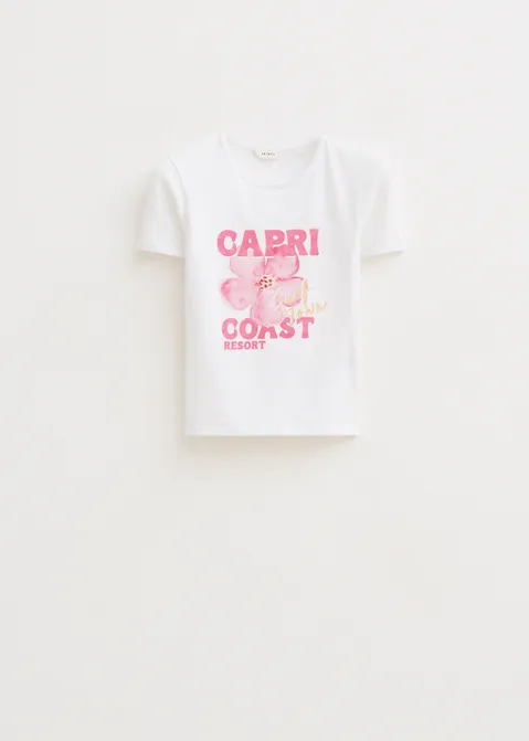 T-shirt met print capri coast wit (WIT)