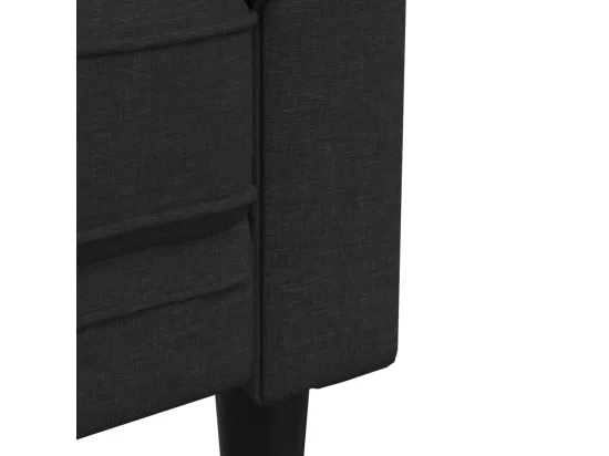 Canapé Chesterfield 3 places noir tissu