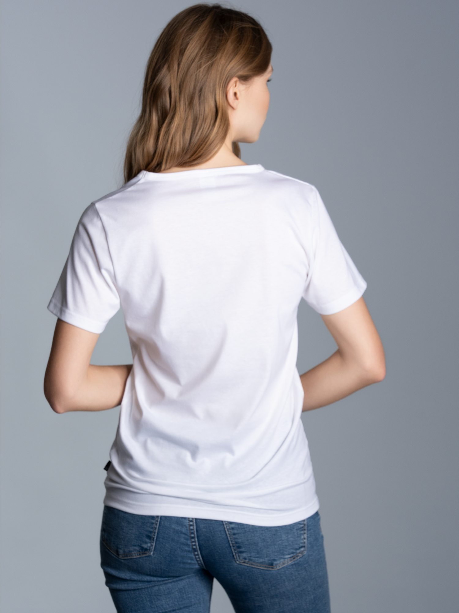 V-Shirt Slim Fit Weiss