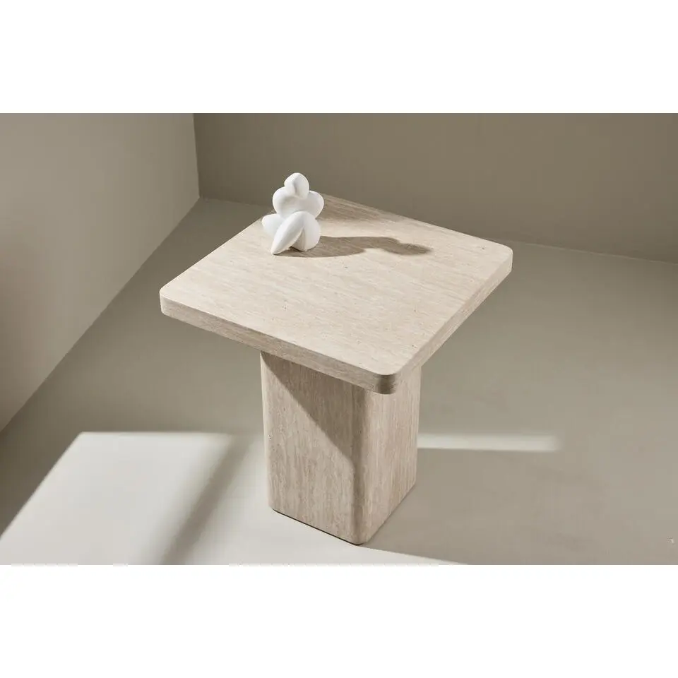 Salontafel Vierkant - Beige MDF - 50x50x56cm - Qvart