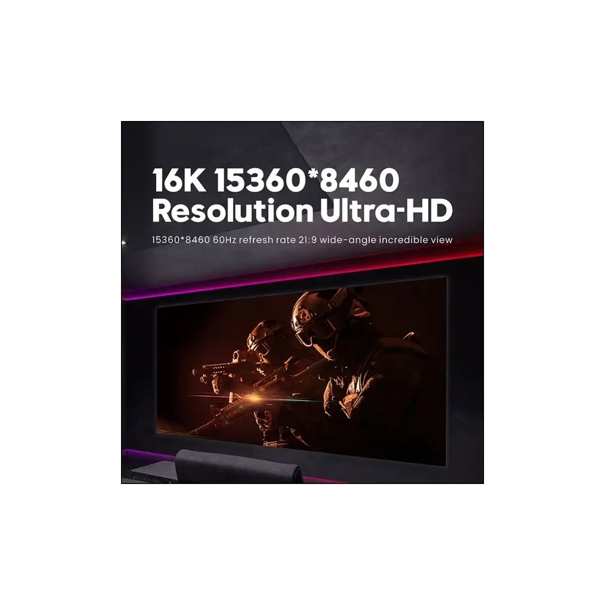 NÖRDIC 3m nylonflettet Displayport 2.1 kabel DP80 UHBR20 80Gbps 16/10/8K60H 4K165/144Hz DSC1.2a HDR HDCP2.2 FreeSync G-Sync