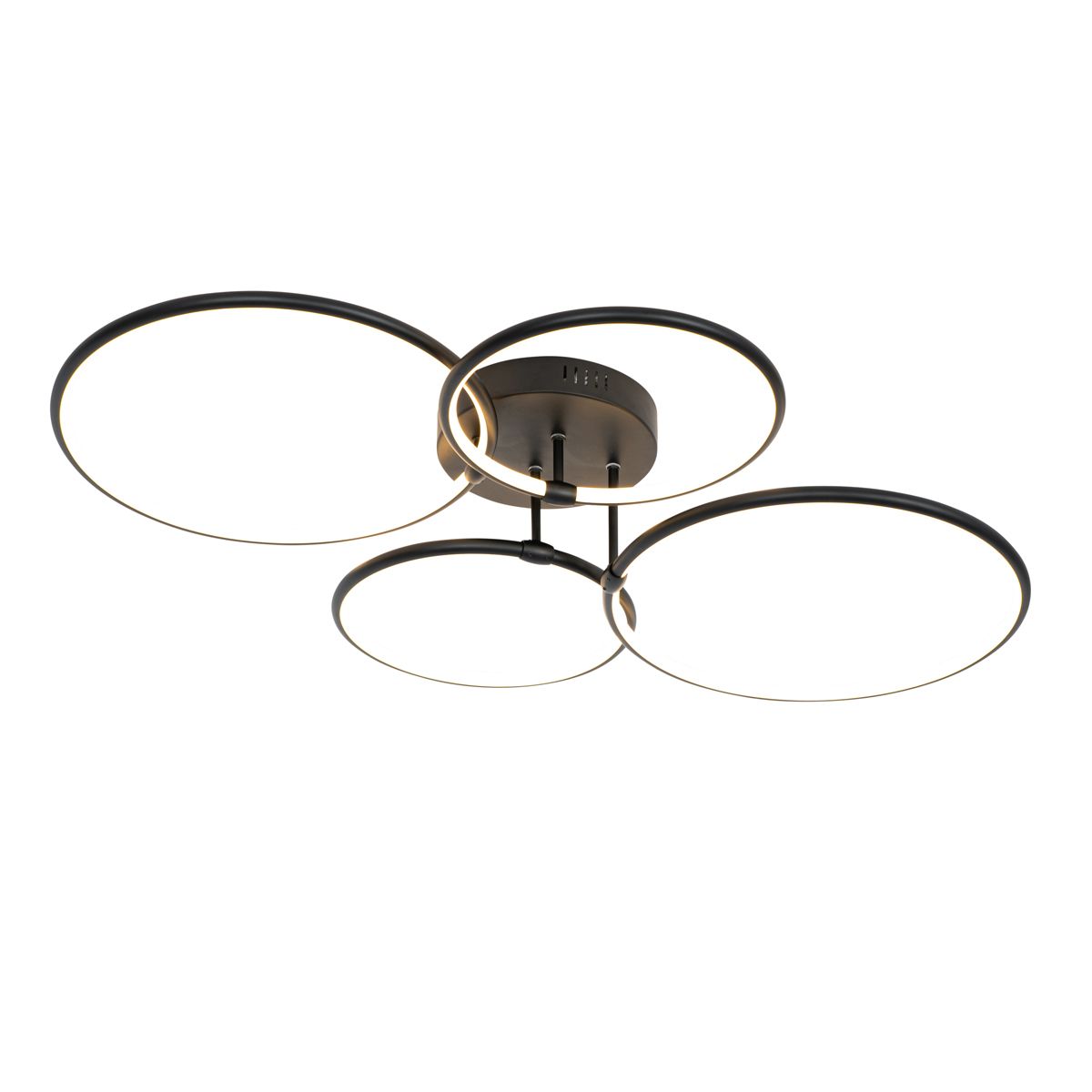 Design plafondlamp zwart incl. LED 3-staps dimbaar 4-lichts - Joaniqa