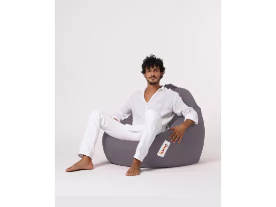 Pouf poire gris fumé Premium XXL