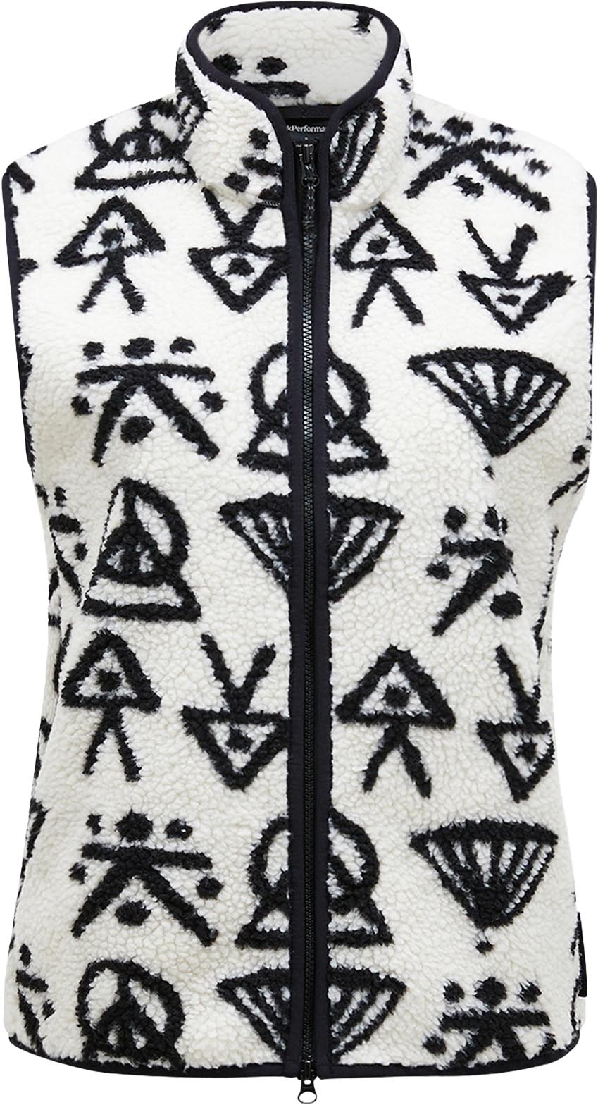 Graphic Pile Vest Dame Offwhite