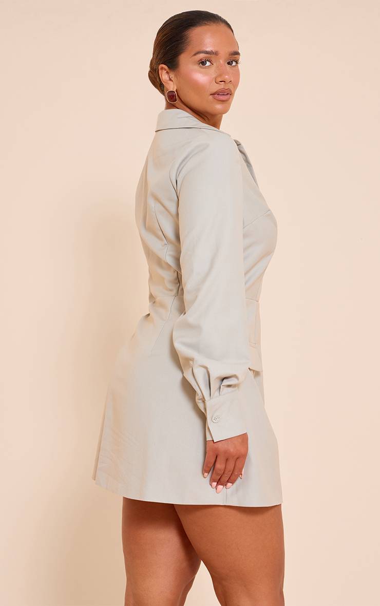 Gris Robe Chemise Cintrée Évasée Shape Crème Beurre