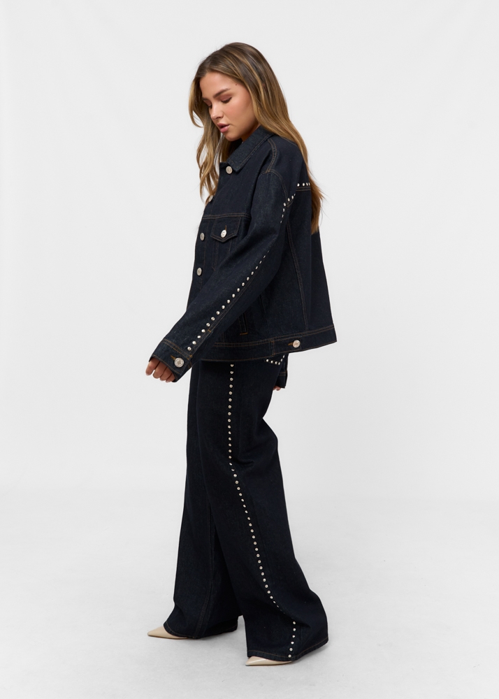 Dani stud jacket marine blauw