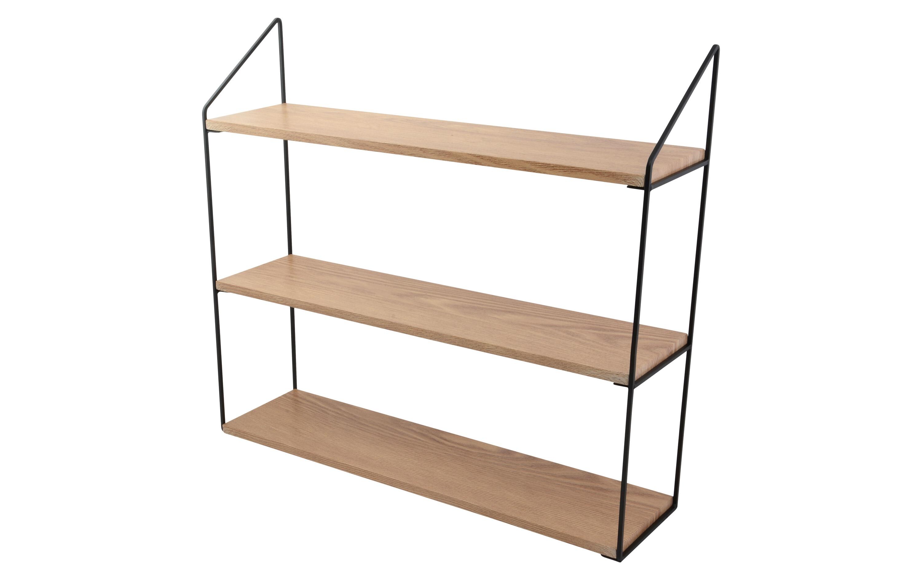 Wandregal 60 x 15 x 54 cm, Braun/SchwarzWandablage