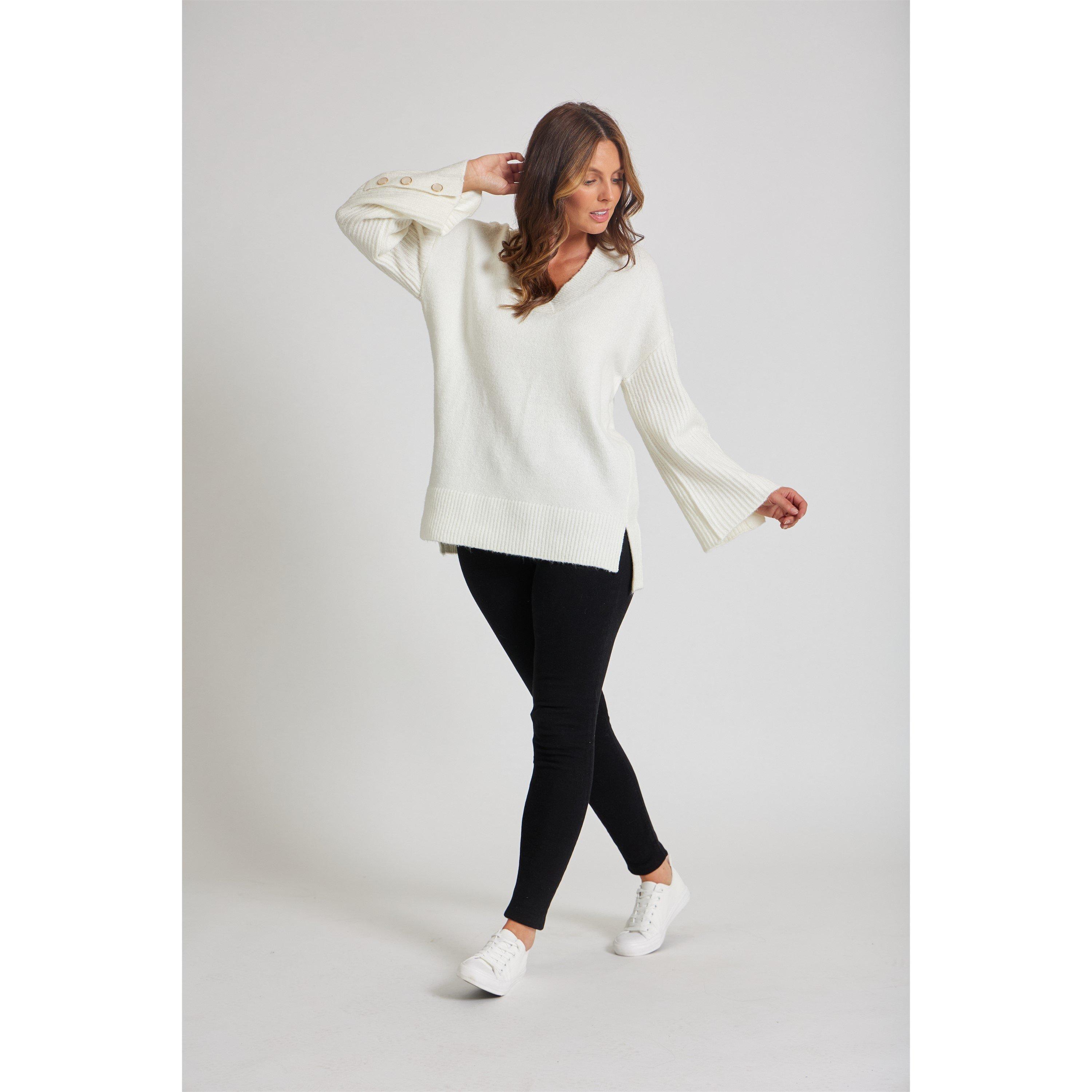 Be You BY Button Sleeve Jumper Womens