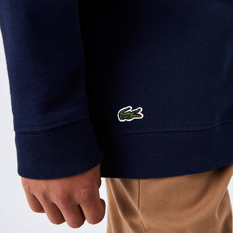 Sweatshirt garçon Lacoste à col rond finitions bord-côtes Pullovers & Sweatshirts - Bleu - Lacoste - Garçon