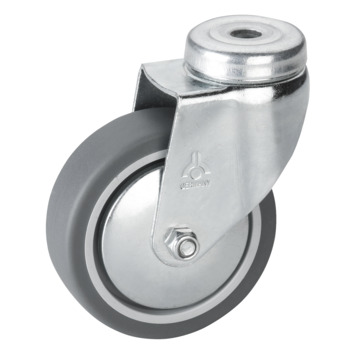 Zwenkwiel TPE met boutbevestiging 75mm tot 50kg