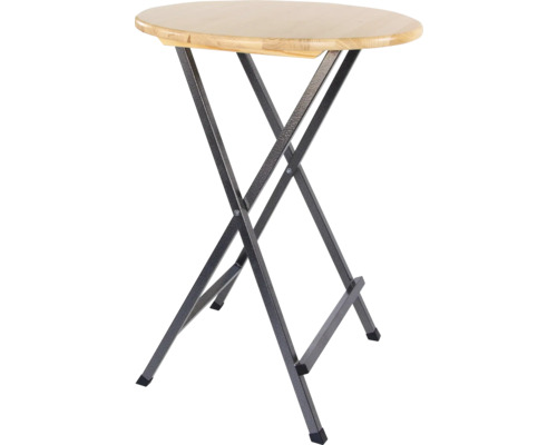 Staande biertafel 78 x 78 x 110 cm, natuurlijk hout, zilver