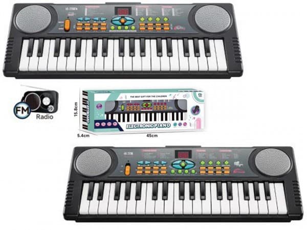 Madej Batteridrevet musikalsk keyboard + mikrofon 011127 78659