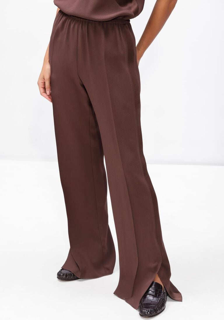 bruine forte forte pantalon envers satin matte elasticated regular pants