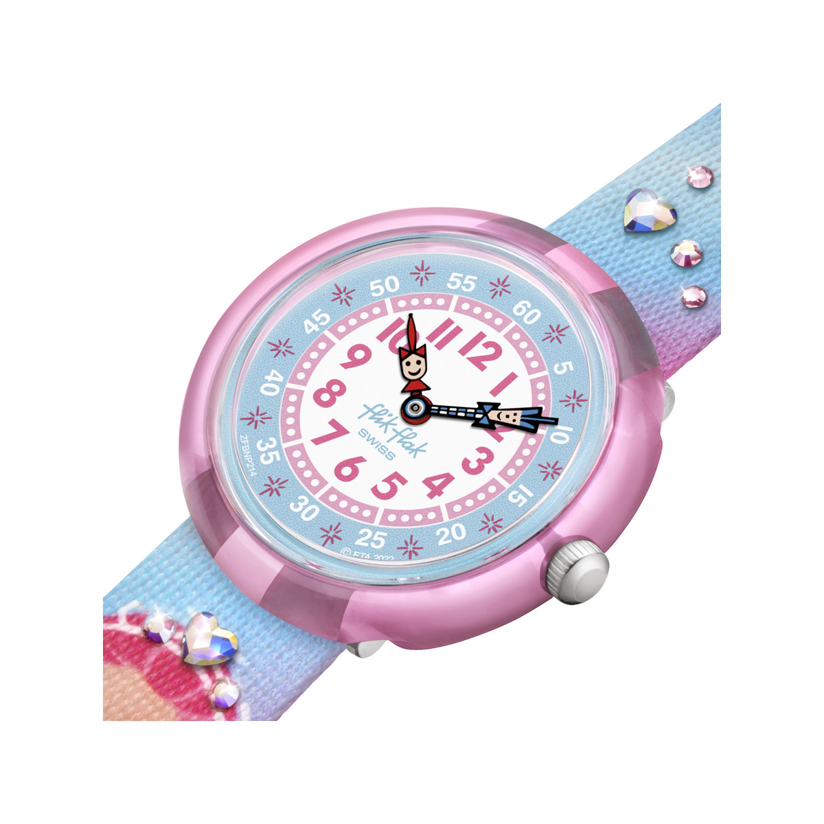 Montre FLIK FLAK Shine bright enfant plastique biosourcé bracelet PET recyclé rose