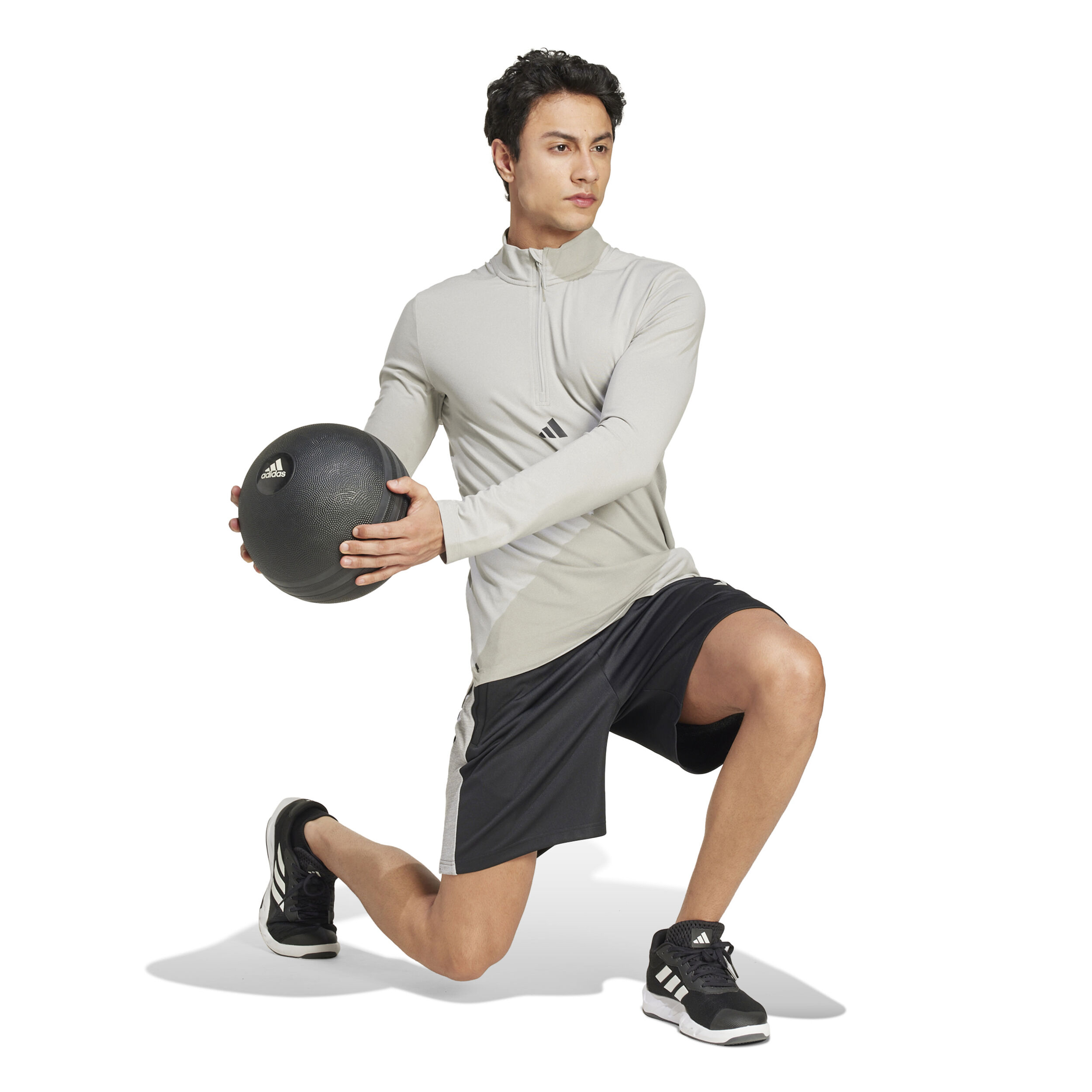 adidas Workout Half-Zip Haut Manches Longues Hommes - Gris