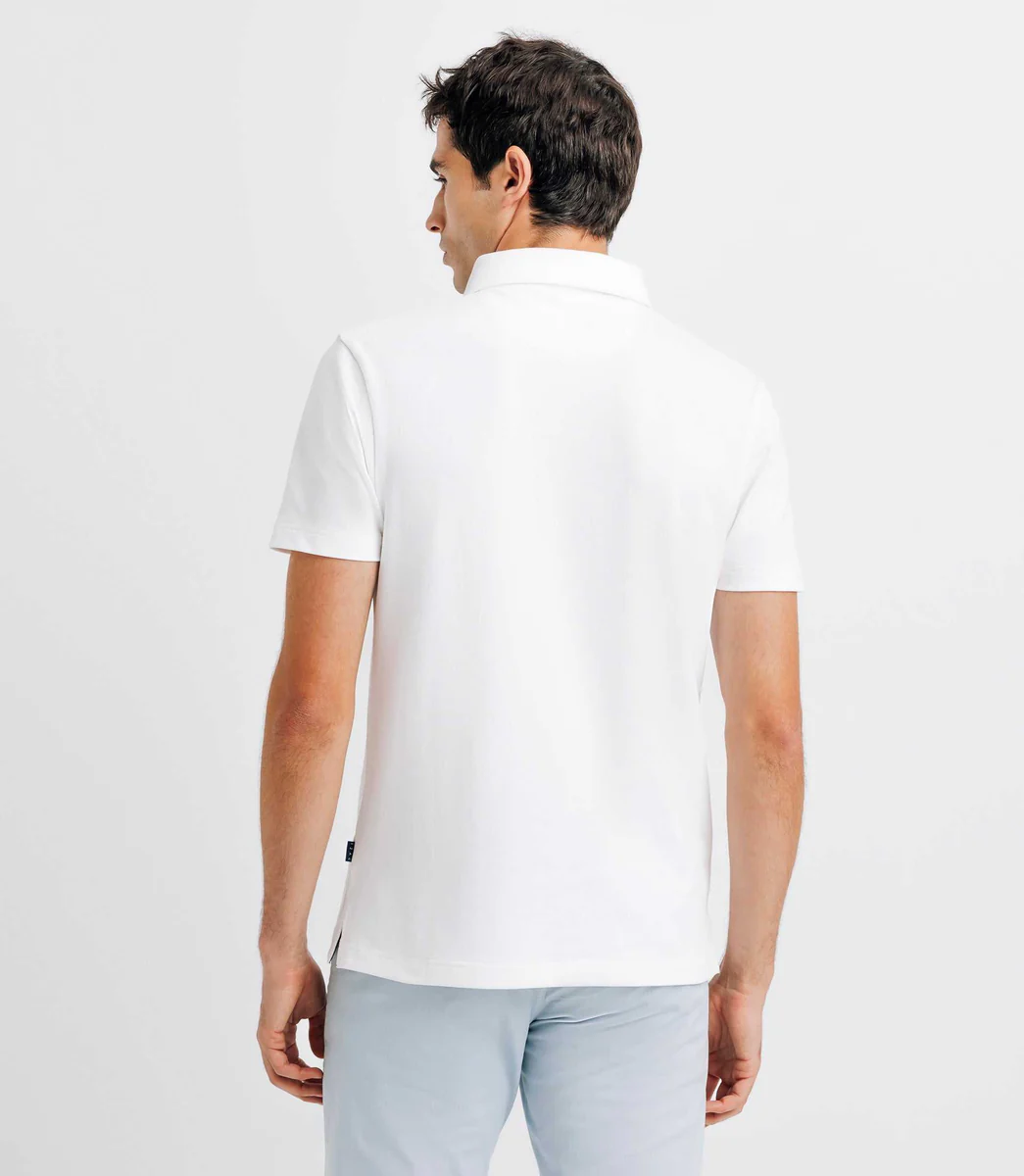 Polo avec broderie blanc