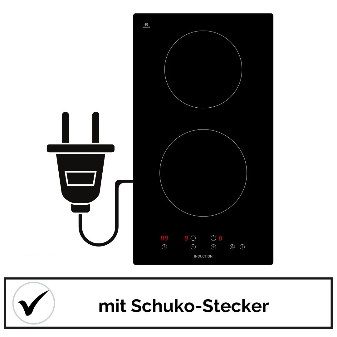 YUNA Induktionskochfeld CALOR EBKI2, Glaskeramik, Touch Control