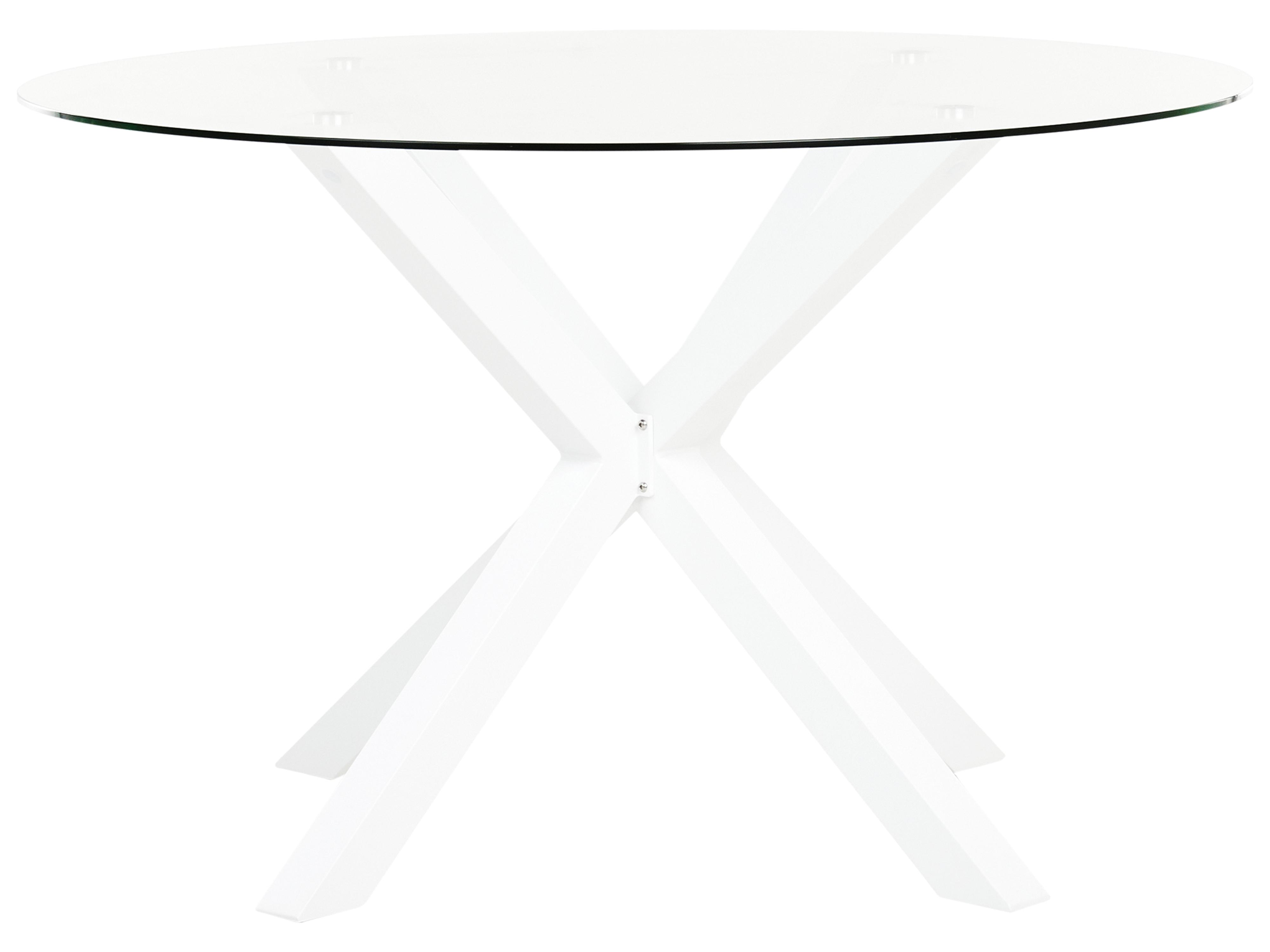 Tuin eettafel MALETTO 120 cm 120 cm Glas Wit