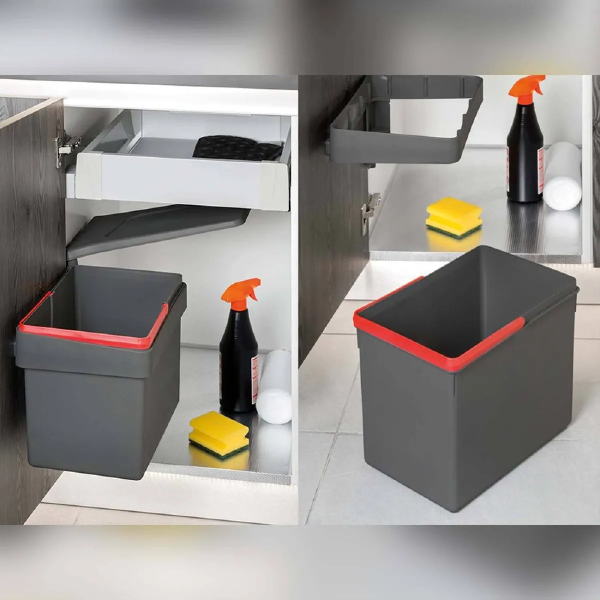 Emuca Poubelle de recyclage 15L