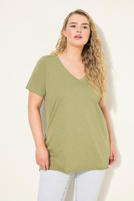 T-Shirt, Wide Classic Fit, V-Ausschnitt, Halbarm
