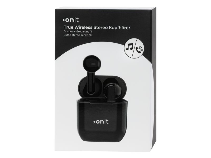 onit True Wireless In-Ear-Kopfhörer Entry Schwarz Kabellose Kopfhörer mit Mikrofon für den Lifestyle-Einsatz