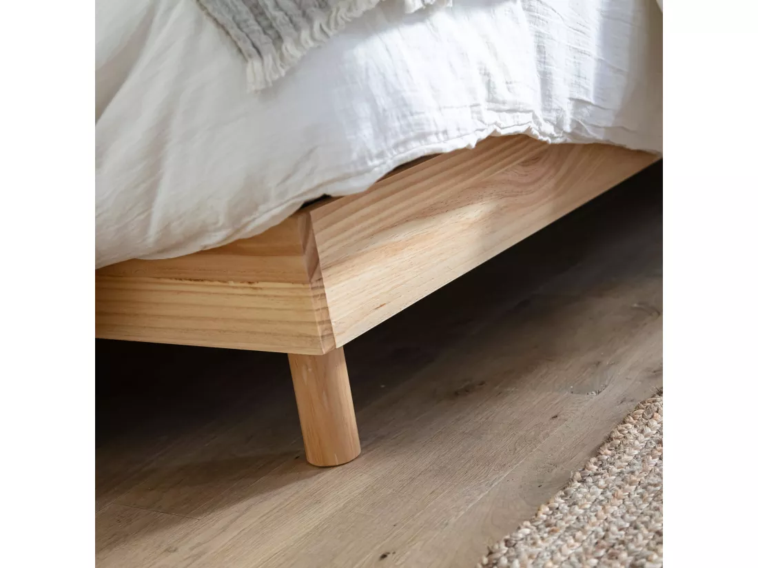 Sommier kit en bois massif naturel 160x200