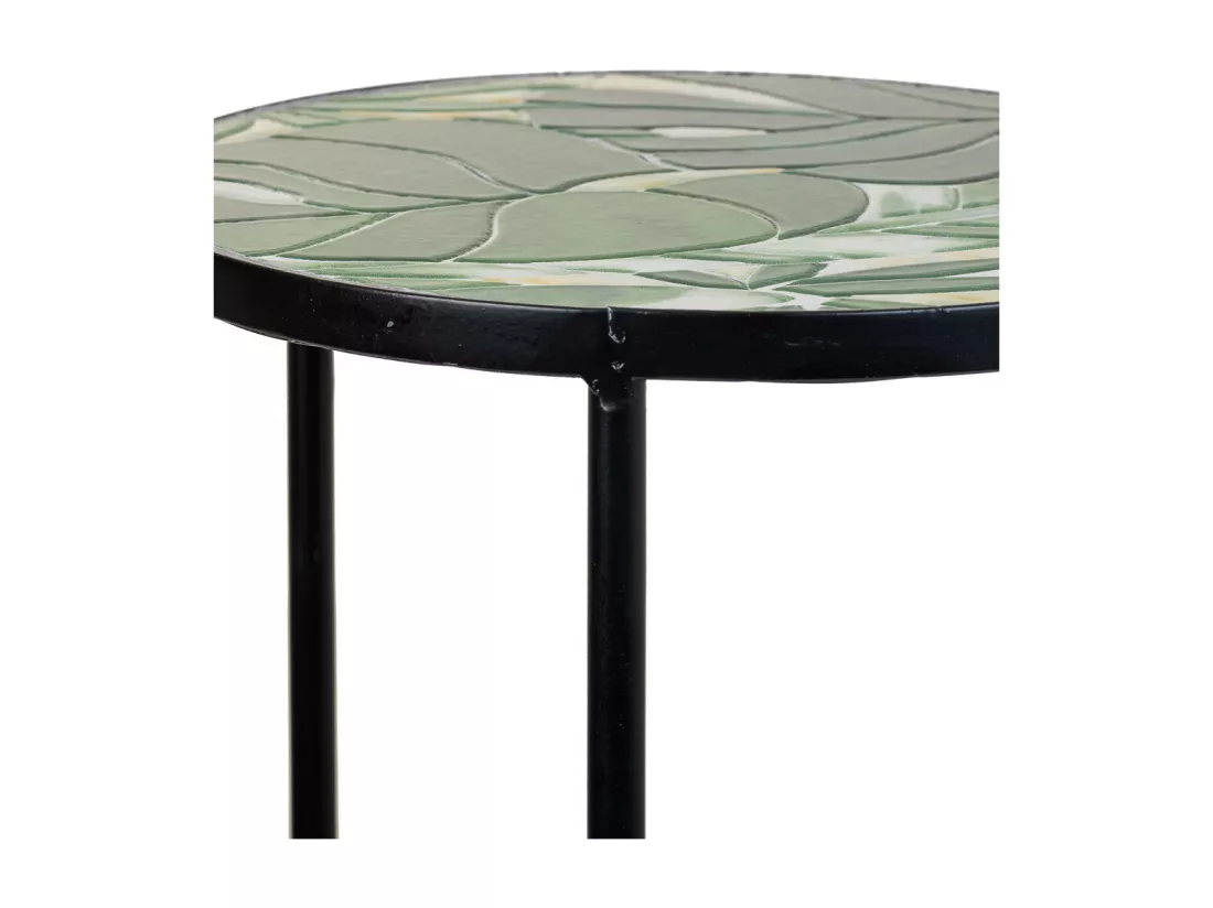 Ensemble de 3 supports en mosaïque et métal noir