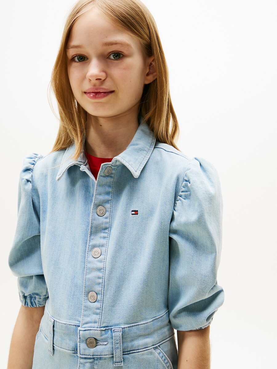 TOMMY HILFIGER<br>Vestido jeans com mangas curtas