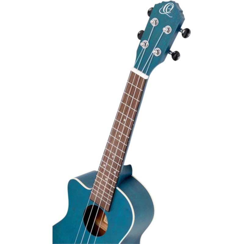 Ortega RUOCEAN-CE-L Earth Series Concert Size Ukulele Ocean Blue linkshandige elektrisch-akoestische concert ukelele