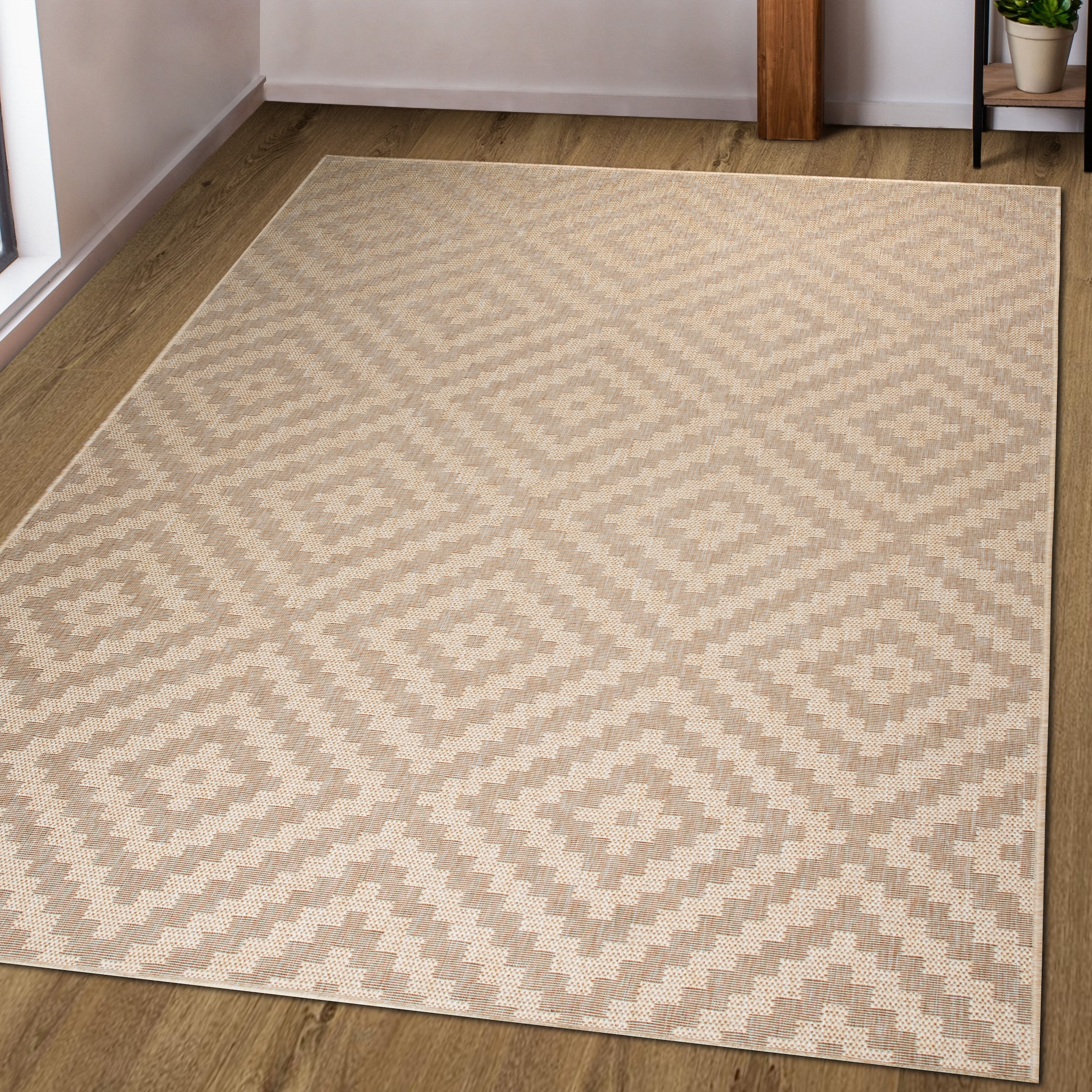 my home Teppich »Cordoba auch als Läufer erhältlich« rechteckig 3 mm Höhe In- und Outdoor geeignet, Sisal-Optik, Wetterfest & UV-beständig, Boho