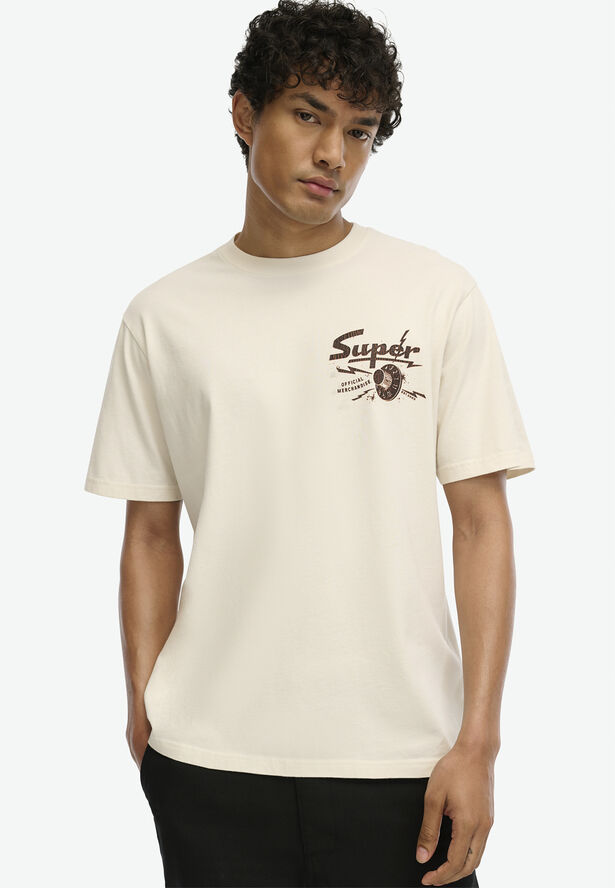 Superdry LO-FI PUNK GRAPHIC LOOSE TEE Cream
