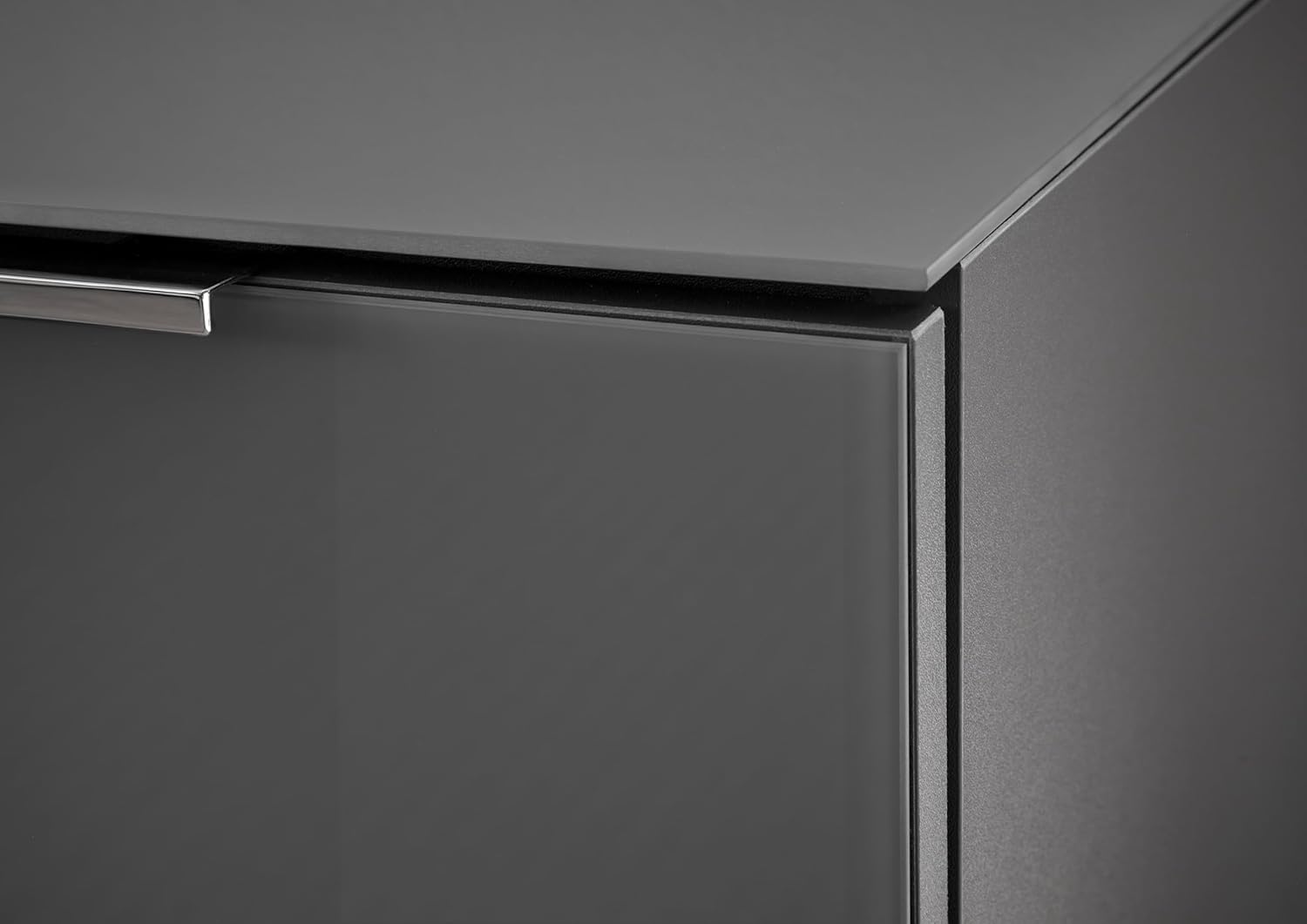 Stella Trading TV-Lowboard Santorin in Anthrazit, TV - TV Schrank für TV bis 65 Zoll mit viel Stauraum für Ihr Wohnzimmer - 180 x 55 x 40 cm (B/H/T)