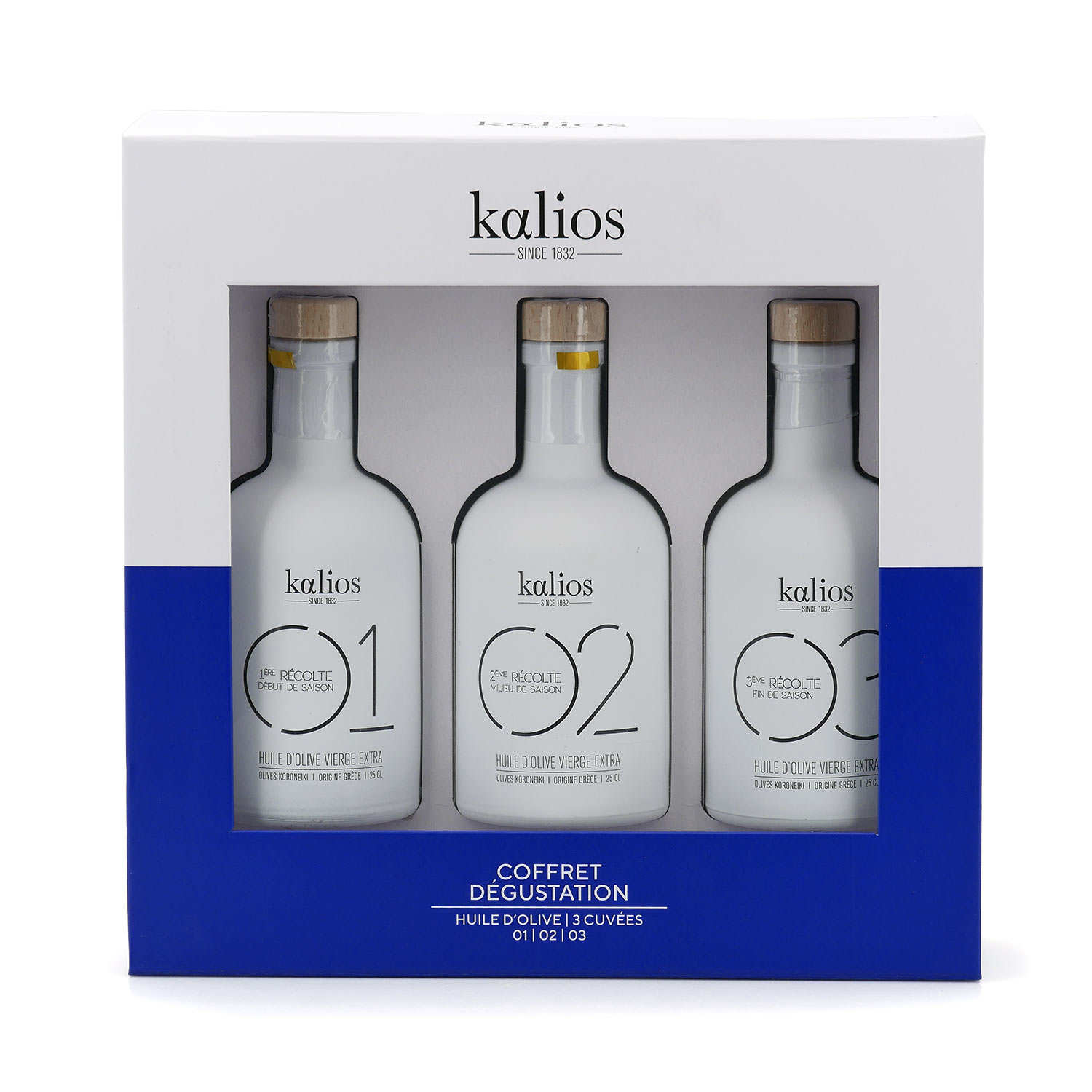 Coffret dégustation 3 huiles d'olive premium grecques
