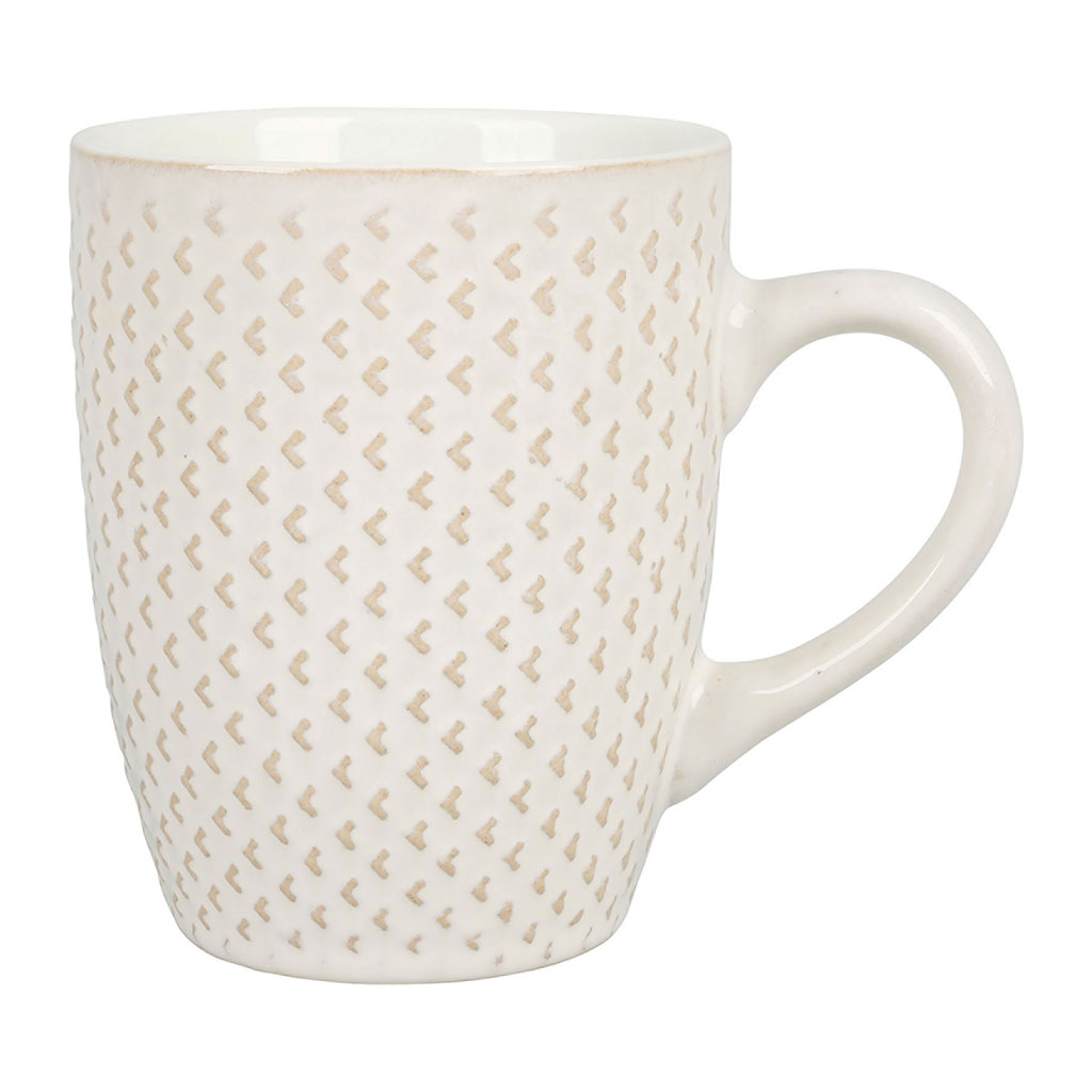 Tasse grès chevrons blanc cassé 37cl