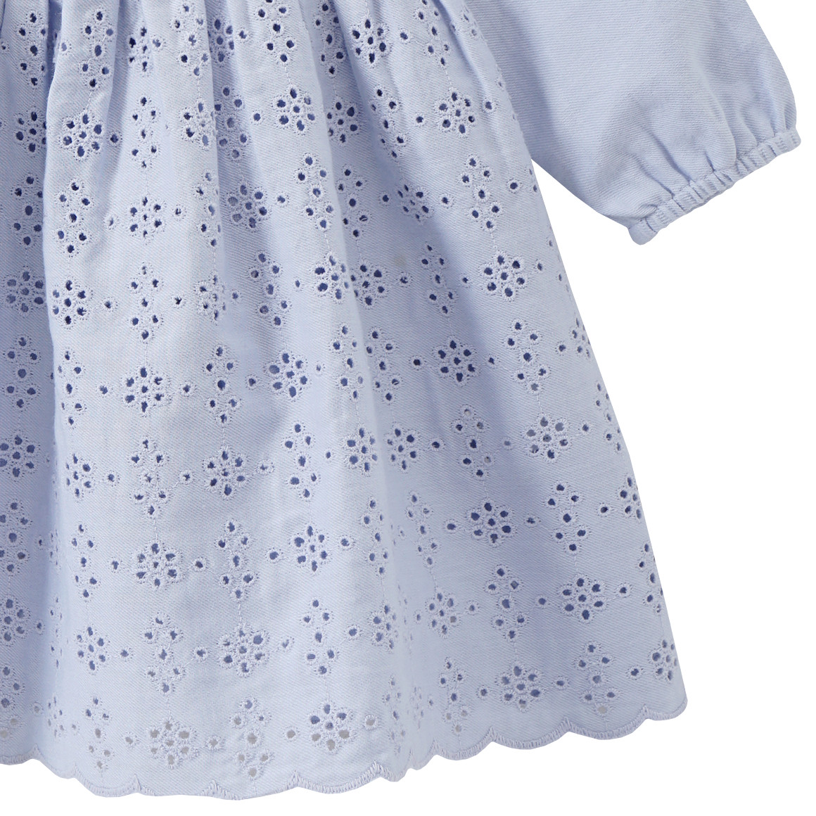 Topomini Baby Kleid mit Lochstickerei hellblau