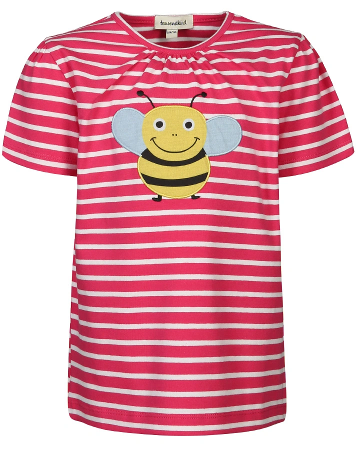 T-Shirt BIENE BRUMMI gestreift in pink/weiß