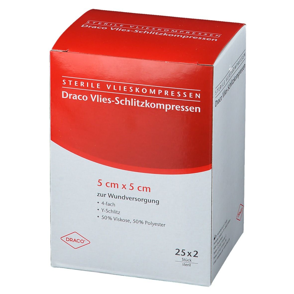 Draco Vlies-Schlitzkompressen 5 x 5 cm 4fach, steril