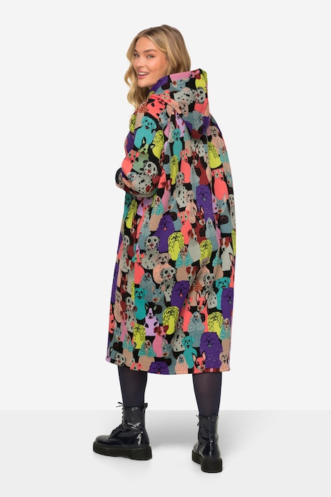 Kapuzen Sweatkleid bedruckt