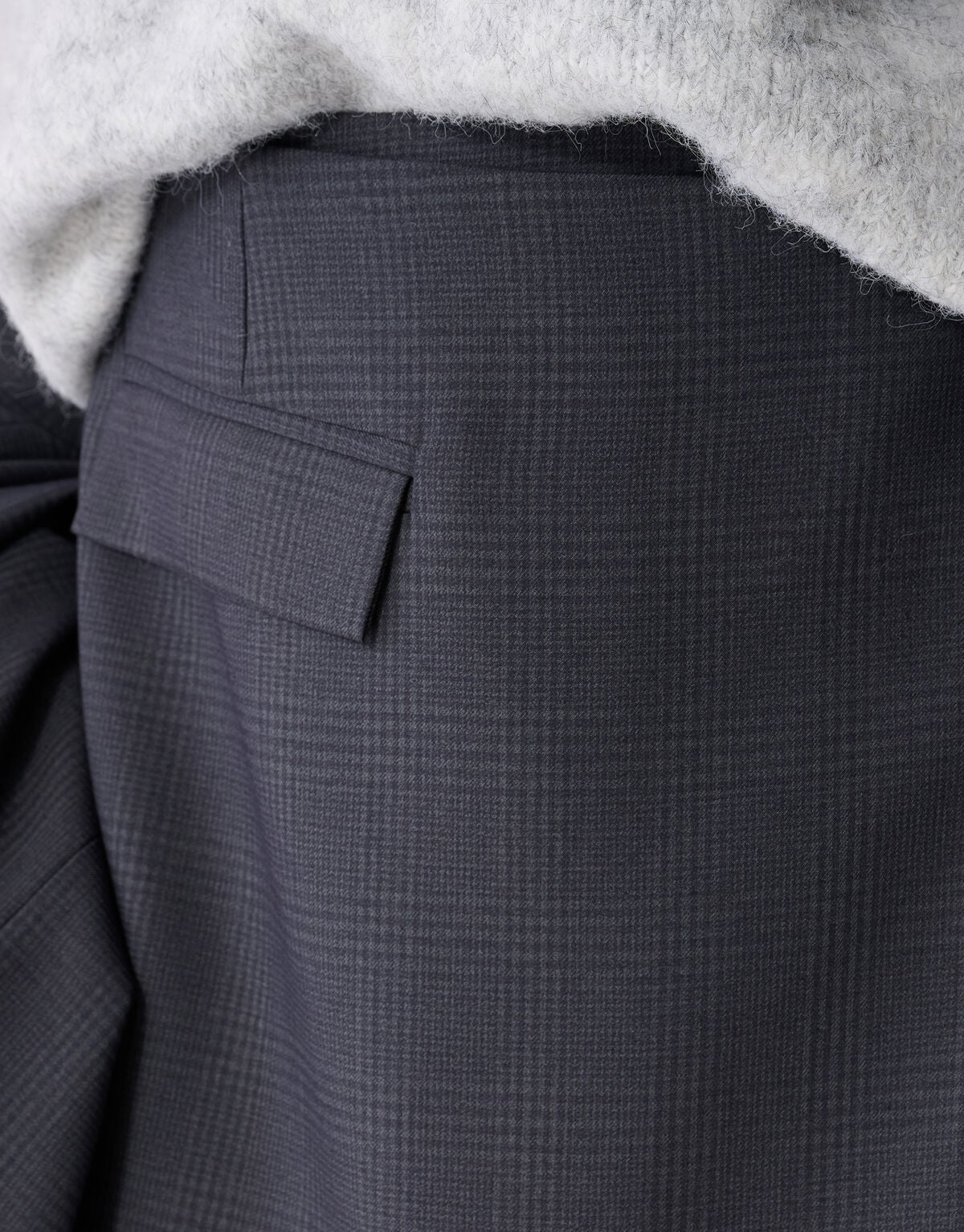 Ruiten Mini Rok Donkergrijs