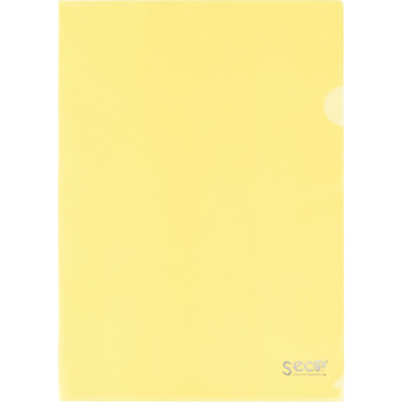 Chemise coin plastique SECO A4 polypropylène 12/100e couleurs assorties - Paquet de 25