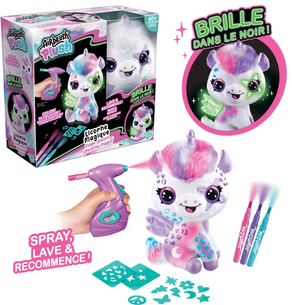 AIRBRUSH PLUSH - PELUCHE LICORNE MAGIQUE