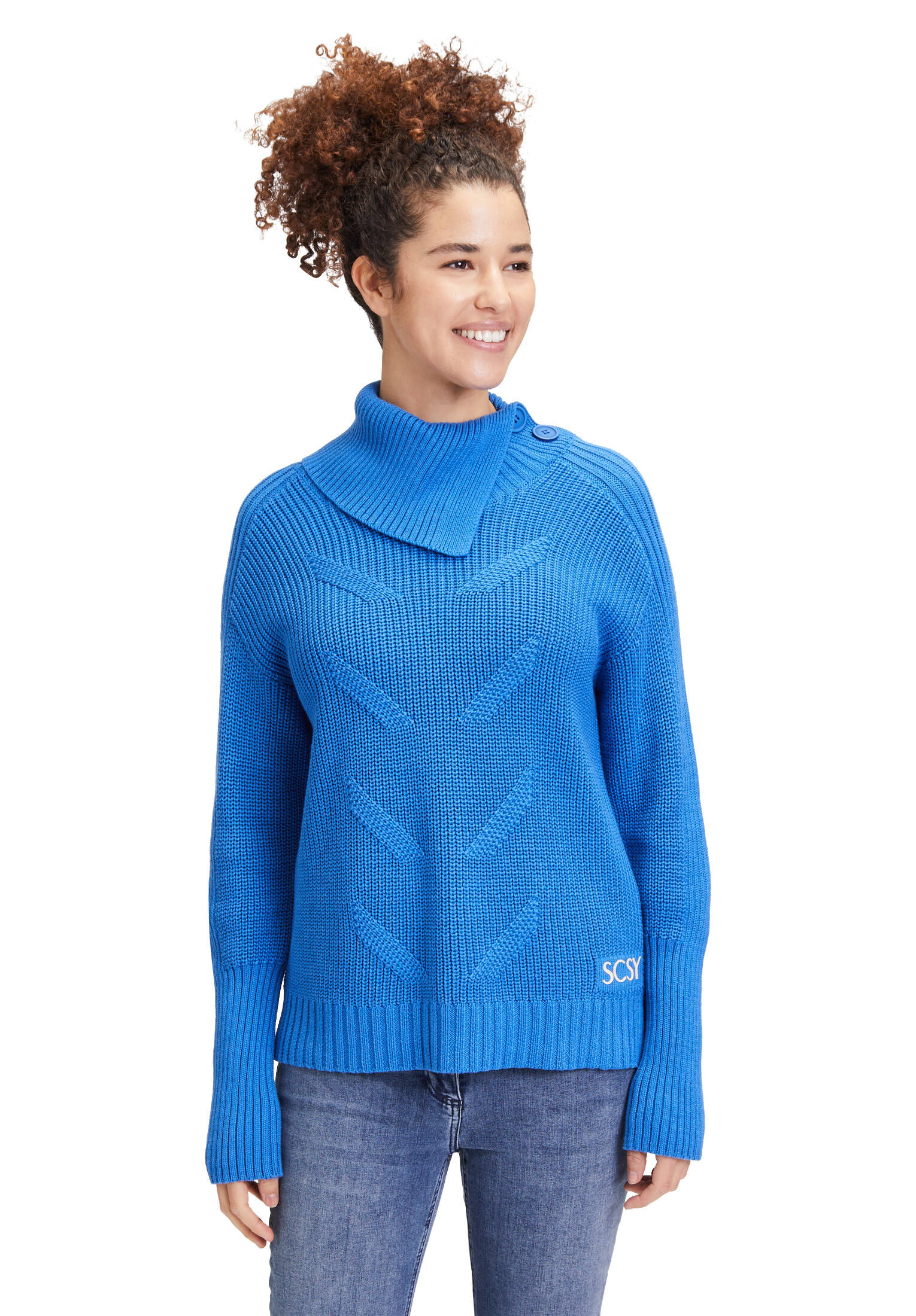 Betty Barclay| Damen Grobstrick-Pullover mit hohem Kragen